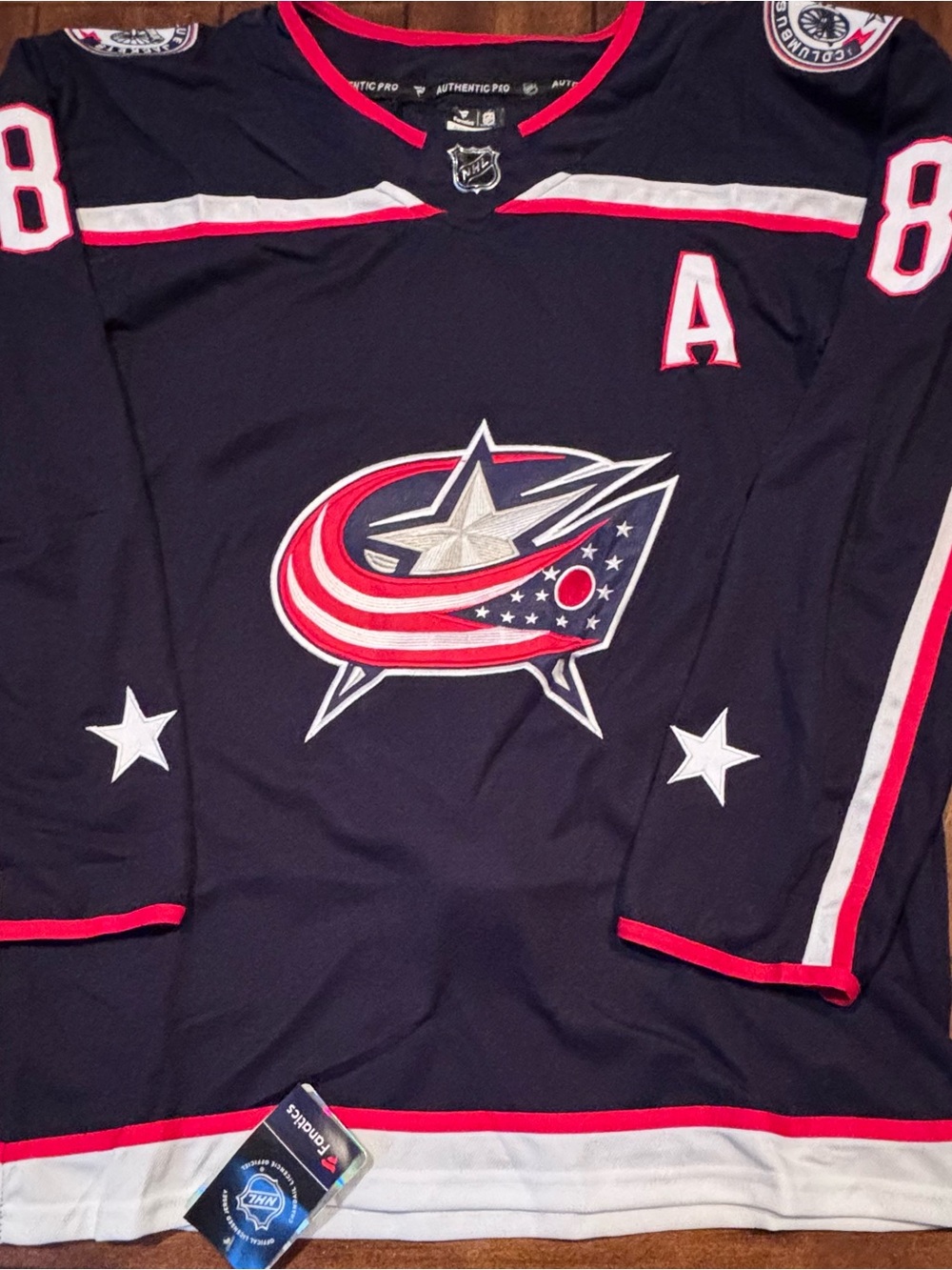 Columbus Blue Jackets Zach Werenski Fanatics  Stitched Jersey Small (46) NWT